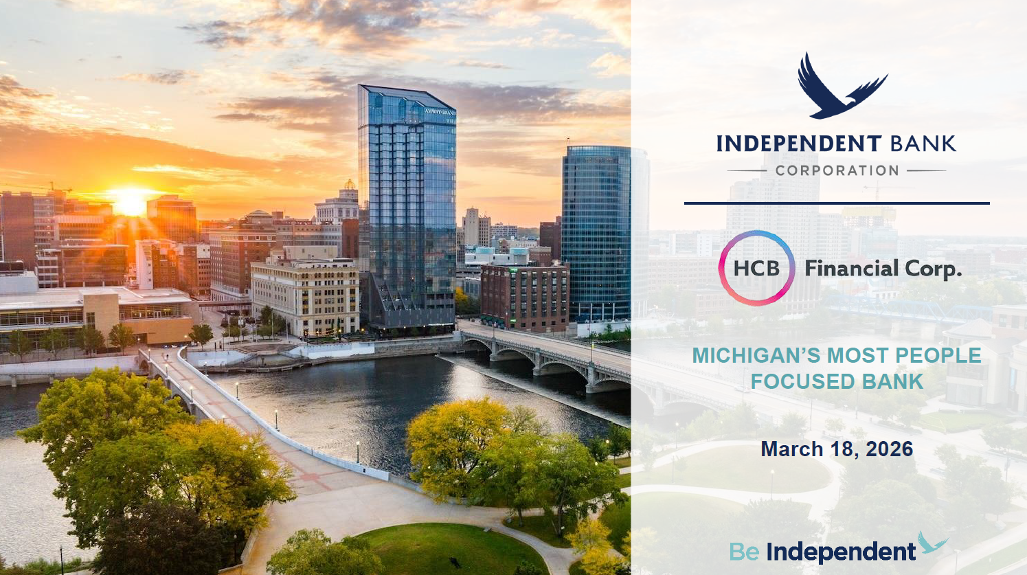 Independent Bank Corporation Acquisition of HCB Financial Corp